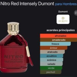 Dumont Paris Nitro Pour Homme Red Intensely Extrait de Parfum 100ml Perfume Masculino de Alta Duración - Imagen 4