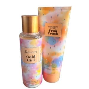 Sensinity Pack De Bruma Corporal y Crema Corporal Hidratante Perfumada 3 Aromas Her Fantasy Gold Girl y Glamour Diva - Imagen 4