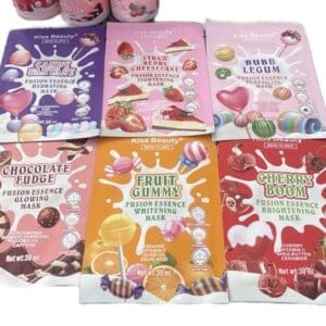 Kiss Beauty Pack Dulce tentación 2 productos crema corporal y mascarilla diferentes aromas Candy Fantasy Fruit Gummy Strawberry Cheesecake Cherry Boom Chocolate Fudge Bubb Legum y Cotton Candy - Imagen 2