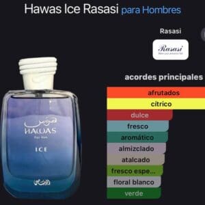 Hawas ICE Rasasi EDP 100ml - Perfume Masculino Fresco y Magnético con Notas Cítricas y Aromáticas para Uso Diario - Imagen 4