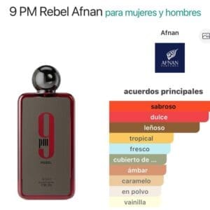 Afnan 9PM Rebel 100ml EDP - Fragancia Audaz y Seductora para Noches y Ocasiones Especiales - Imagen 4