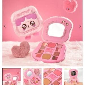Kevin&Coco Paleta de Maquillaje Kawaii con 10 Colores y Espejo Integrado Tres Modelos Disponibles Diseño Divertido y Encantador - Imagen 10