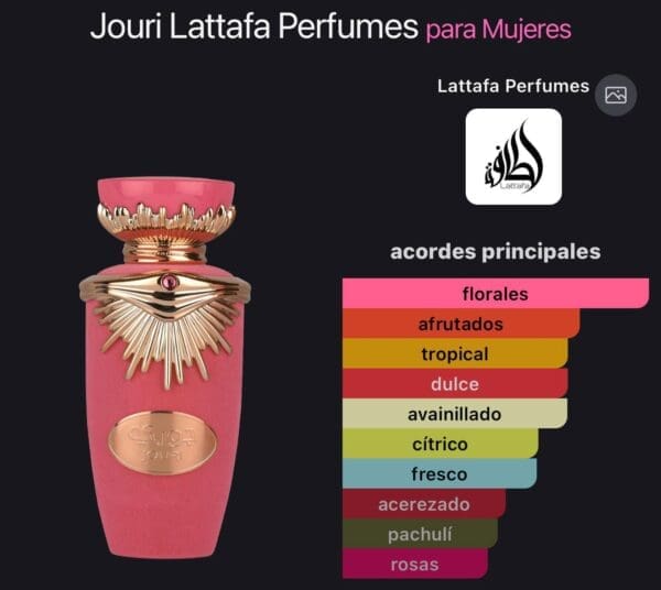 Lattafa Jouri Rose Eau de Parfum perfume árabe mujer