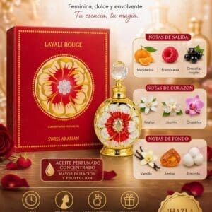 Layali Rouge Swiss Arabia Perfume Aceite 15ml - Imagen 3